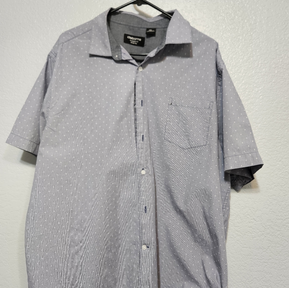Claiborne Men's XXL Blue/Gray Button Shirt